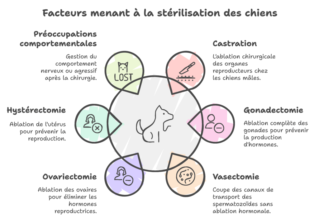 Chien énervé après castration