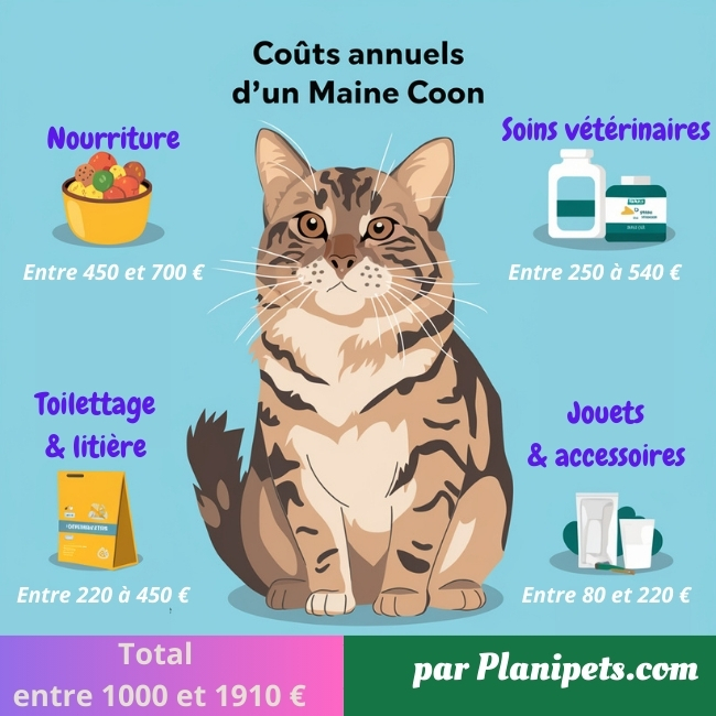 couts annuels du maine coon planipets infographie