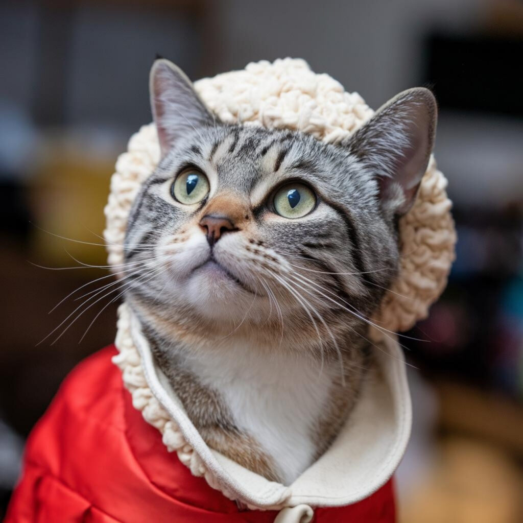 bonnet en laine pour activité cerebrale du chat