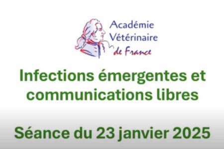 Affiche sur les infections émergentes et les communications libres, Académie Vétérinaire de France, 23 janvier 2025.