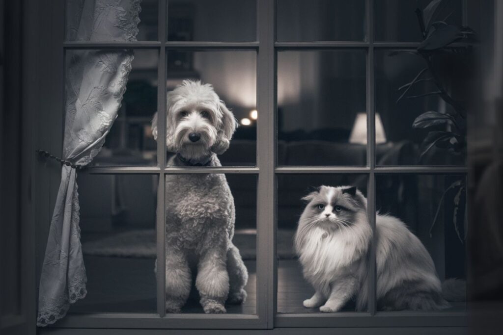 chien chat dans le noir absence d'electricité