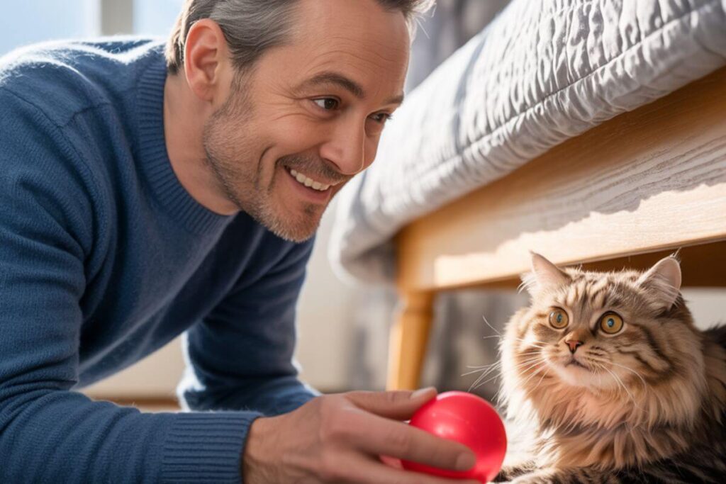 Chat timide ? 5 astuces pour l’aider à sortir de sa cachette… sans stress