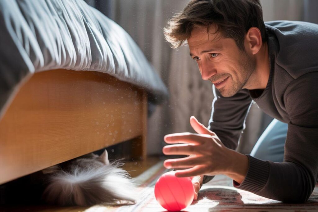 Chat timide ? 5 astuces pour l’aider à sortir de sa cachette… sans stress