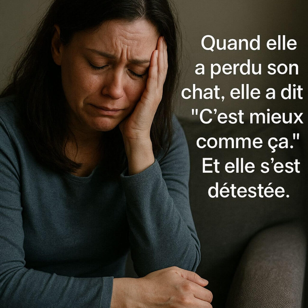 Regrets d’une femme seule après la perte de son chat