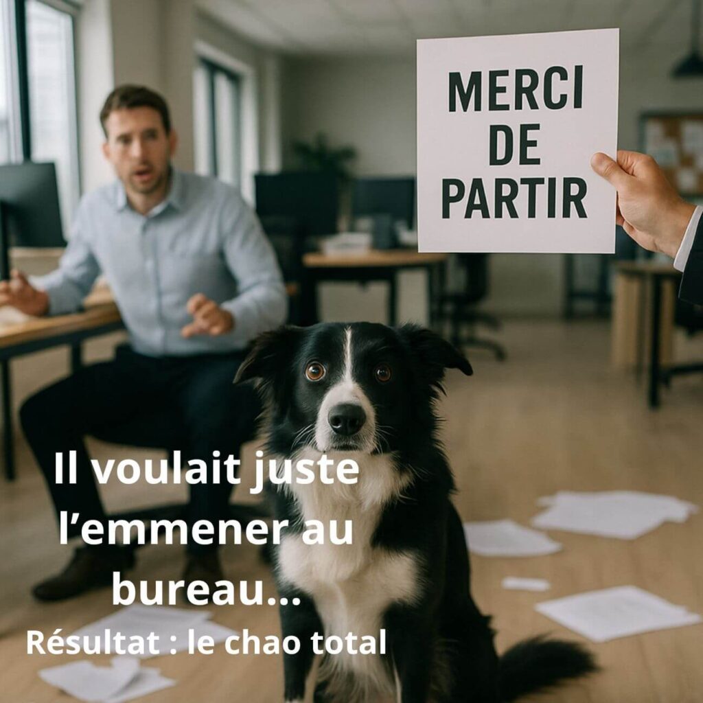 Il voulait juste l’emmener au bureau. Le chien a tout détruit.