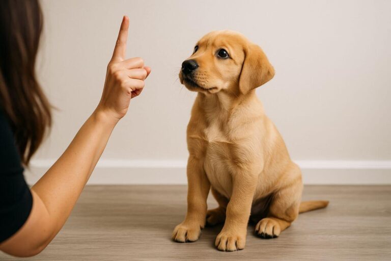apprendre silence chiot