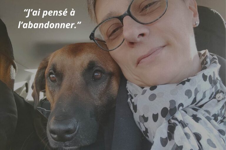 Portrait de Laëtitia Verneau de Zen Animae avec son chien Prince, adoption et résilience