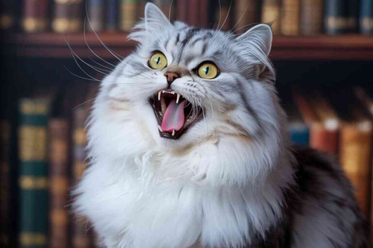 Chat qui miaule intensément, illustrant comment calmer chat qui miaule
