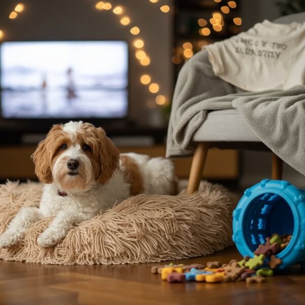Préparer un environnement rassurant pour son chien seul le soir du 14 juillet