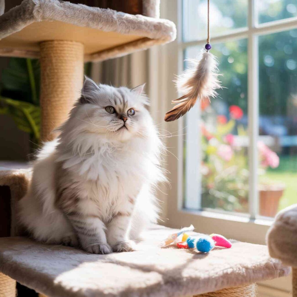 chat miaule quand je pars et reste seul avec ses jouets