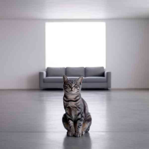 Un chat dans un espace vide qui miaule, montrant les effets de l’ennui sur le comportement félin.
