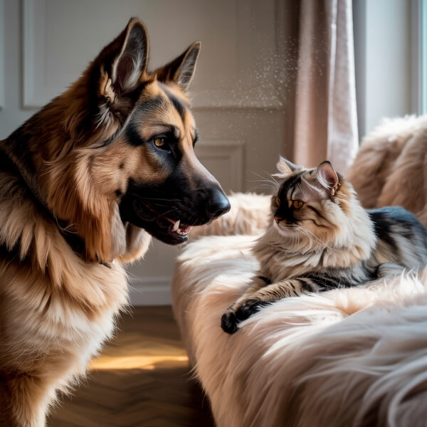 Chien agressif chat