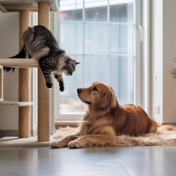 Chien agressif chat