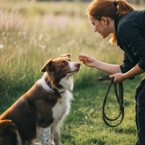 Chien agressif en laisse