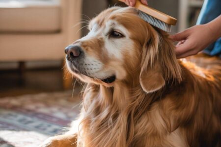 Démêlage chien poil long