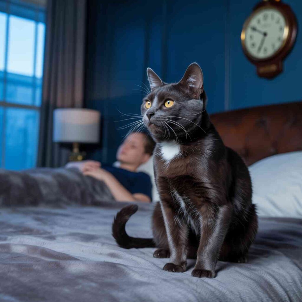 Mon chat miaule à 5h du matin pendant que je dors dans mon lit