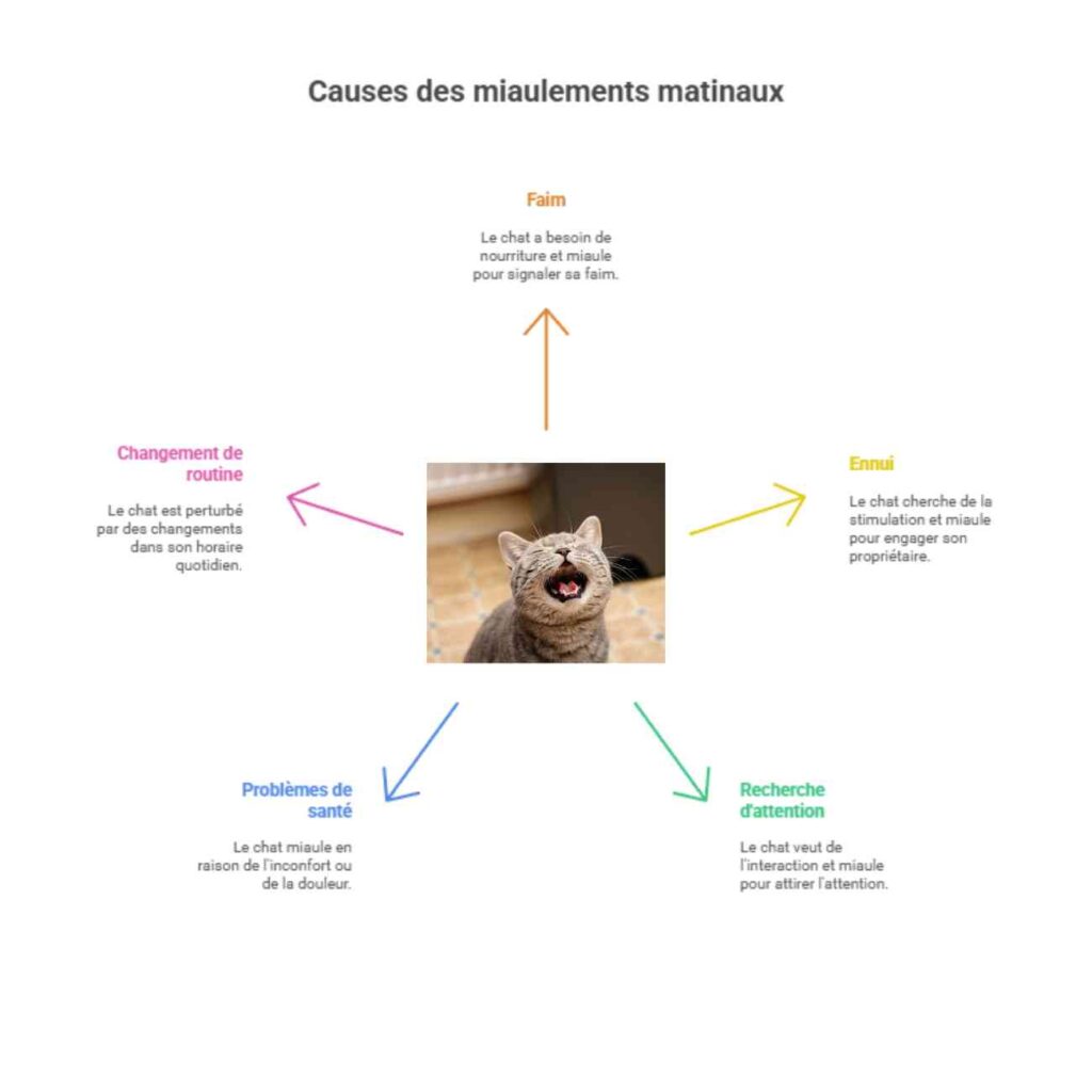 Mon chat miaule à 5h du matin : infographie des causes les plus fréquentes