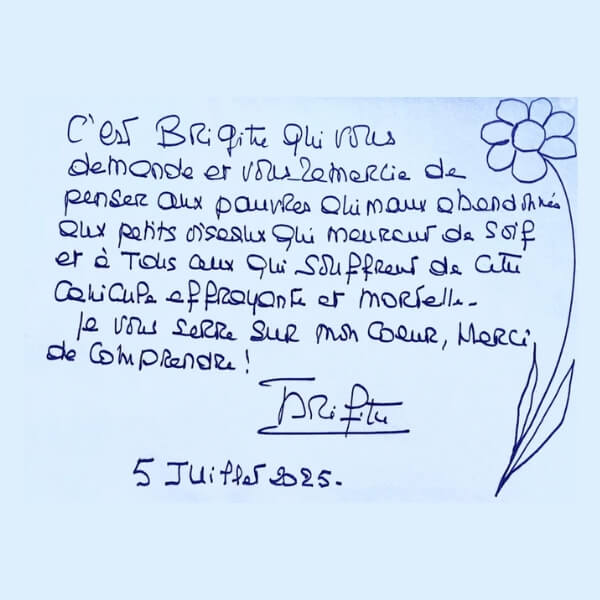 Une lettre bouleversante, écrite à l’encre bleue