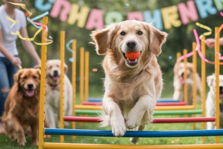 llustration chien heureux jouant au parcours d’agility – image générique Dog Party chevannes 2025