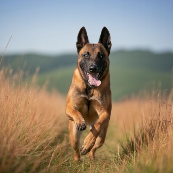 malinois actif entrain de courir