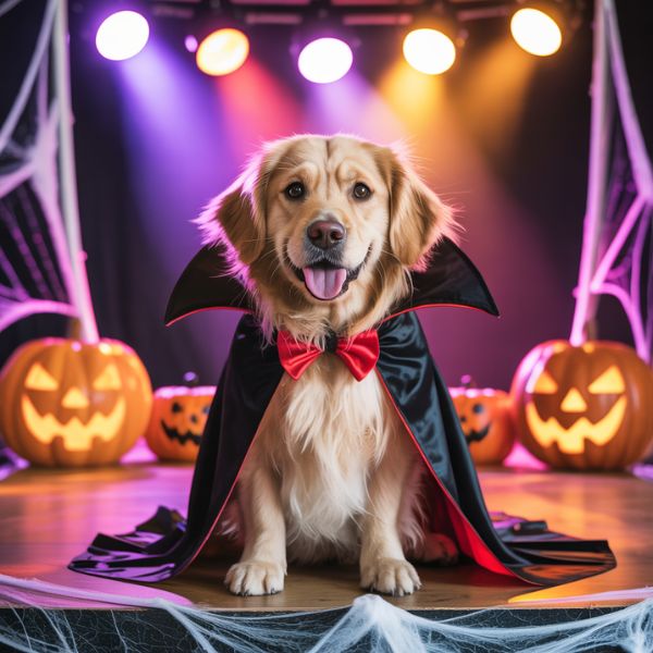Déguiser son chien pour Halloween : quand la mignonnerie vire à la maltraitance silencieuse 1 Chien déguisé en vampire pour Halloween, photo illustrative sur la mode des costumes pour animaux.