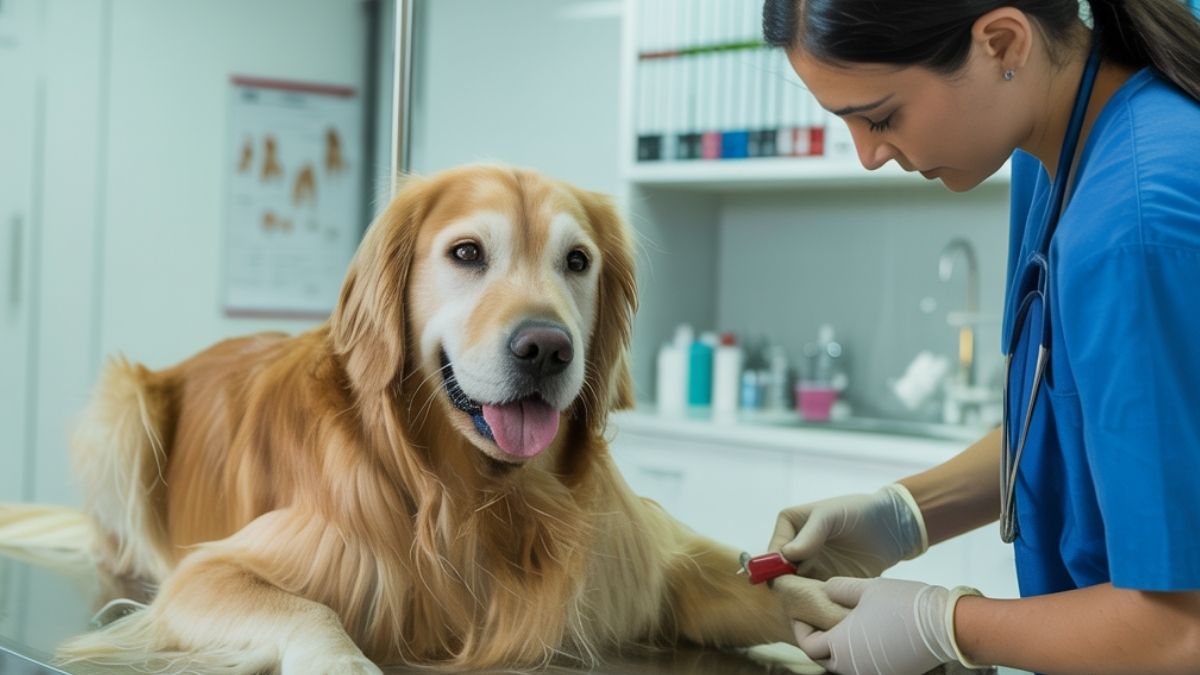 Votre chat dort 18h par jour ? voici pourquoi (et quand s’inquiéter) 2 Un vétérinaire prélève du sang à un chien dans une clinique à Montpellier pendant la Journée mondiale du don du sang animal.