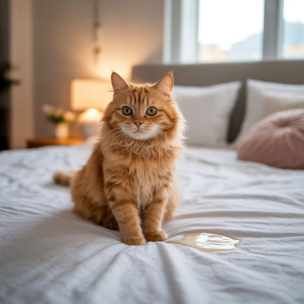 Mon chat fait pipi sur le lit — Comprendre et résoudre ce comportement 1 Mon chat fait pipi sur le lit