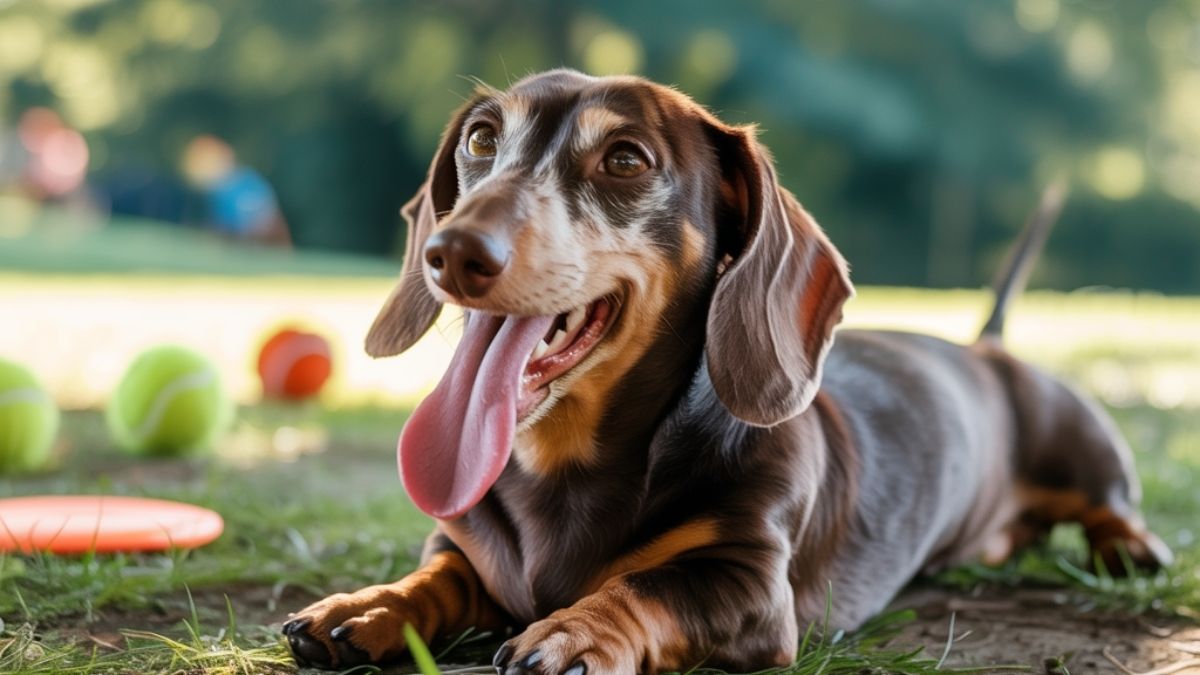Tom Brady révèle que son chien actuel est le clone de son ancien compagnon à quatre pattes 3 Chien fatigué après le sport