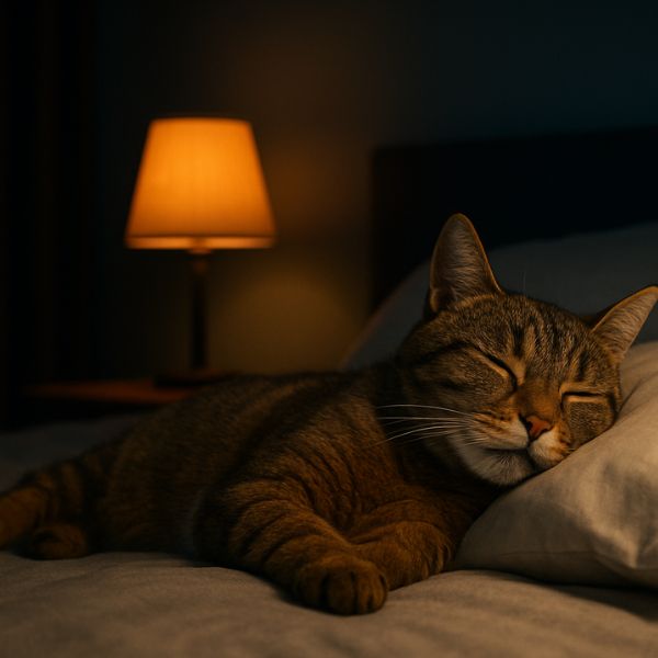 Chat Bengal au pelage tacheté couché sur un oreiller. Illustration Planipet.